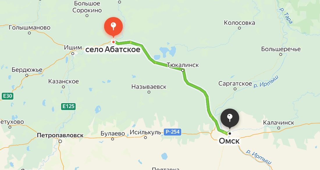 Абатское — Омск