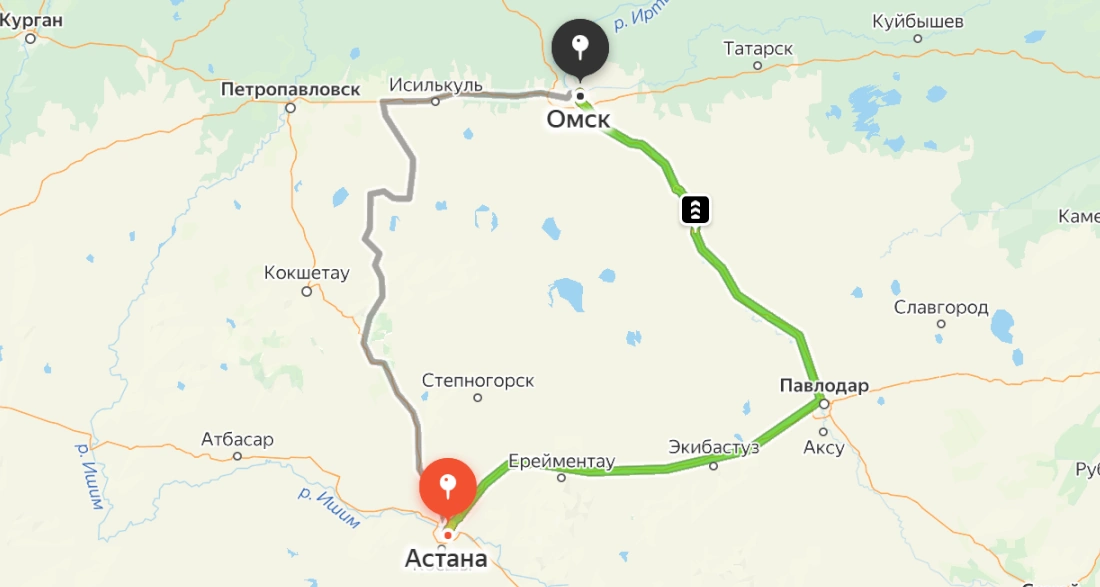 Астана — Омск