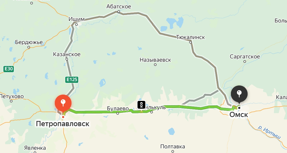 Краснозёрское — Омск